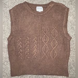 Knit brown sweater vest